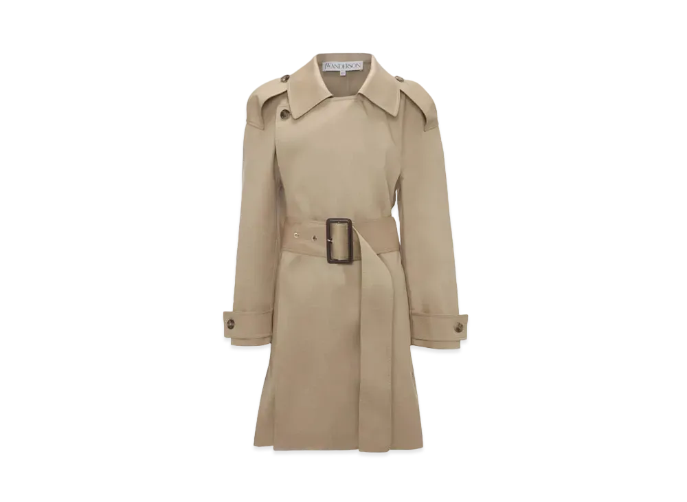 JW ANDERSON Wrap Front Mid-Length Trench Coat "Beige"