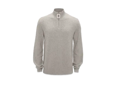 JW ANDERSON Boucle Henley Jumper "Pale Grey"