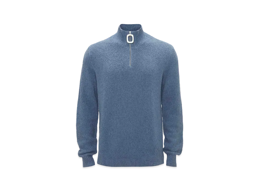 JW ANDERSON Boucle Henley Jumper "Blue"
