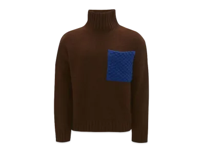 JW ANDERSON Popcorn Patch Pocket Turtleneck Jumper "Camel"