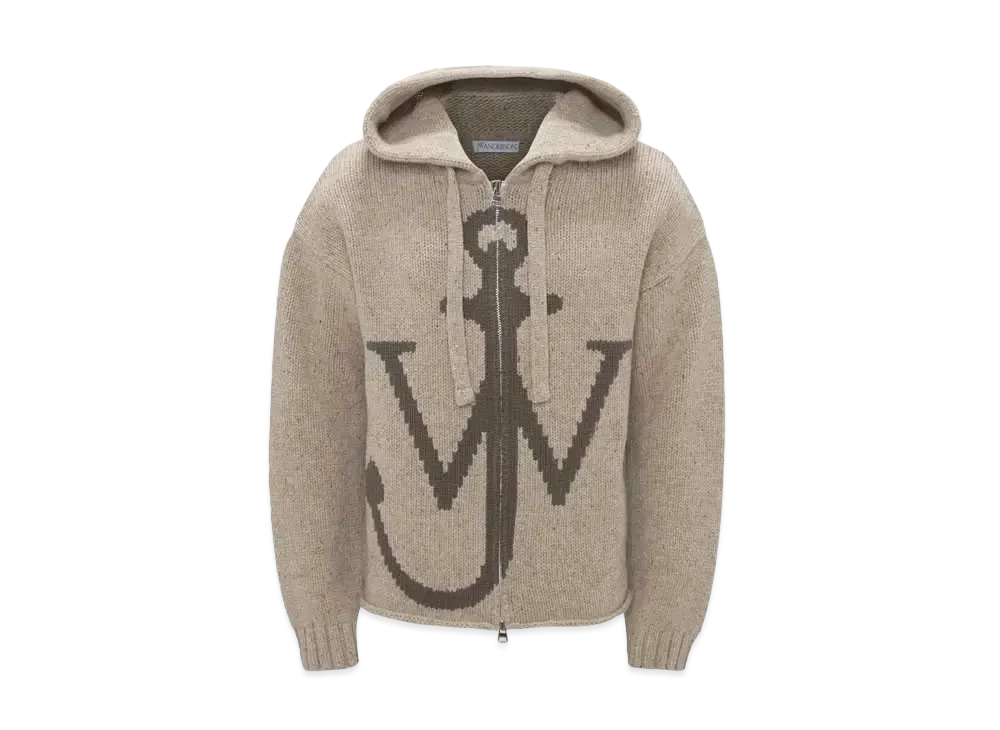 JW ANDERSON Zip Front Anchor Hoodie "Beige"