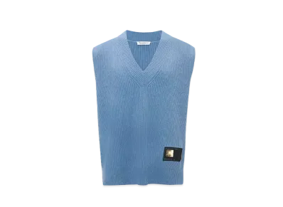 JW ANDERSON Sim Card Patch V Neck Vest "Sky Blue"