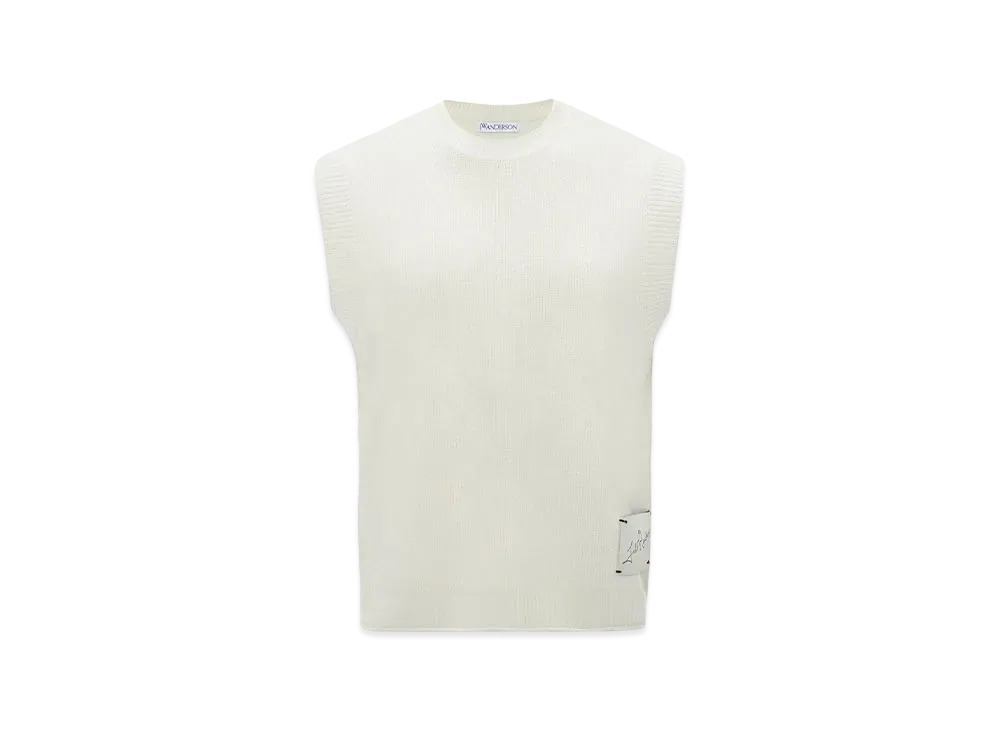 JW ANDERSON Signature Patch Sleeveless Top "Off White"