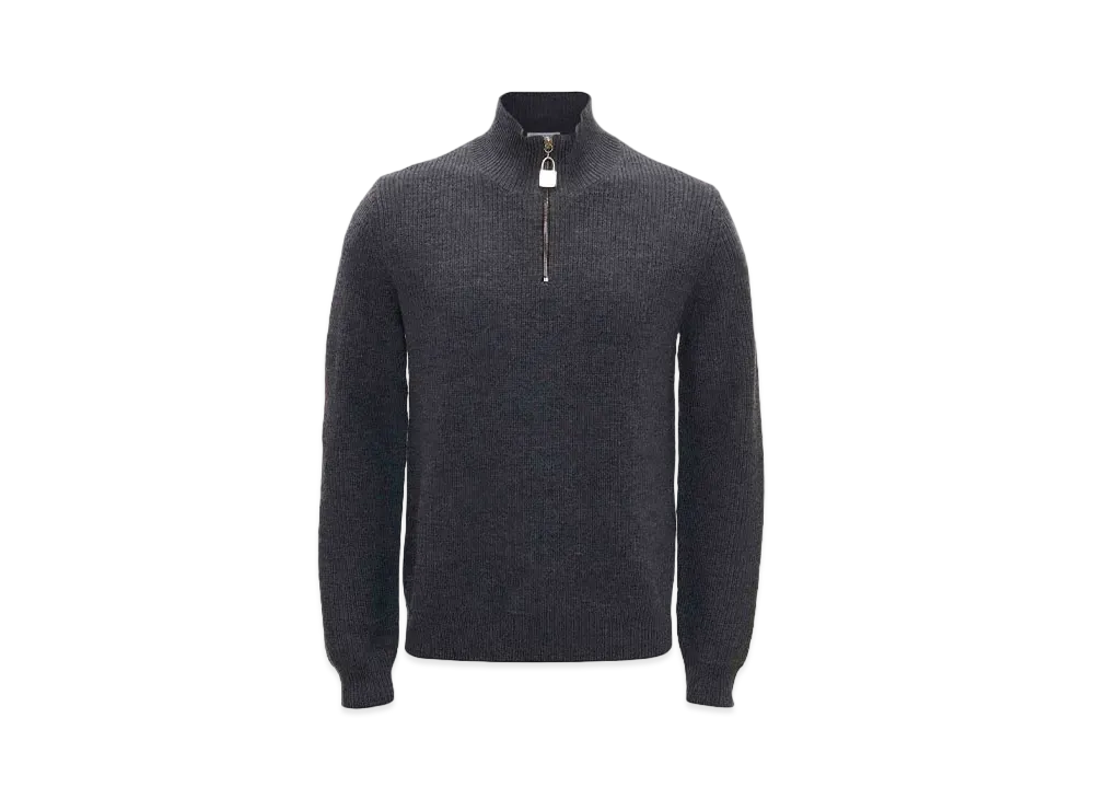 JW ANDERSON Padlock Puller Henley Jumper "Charcoal Melange"