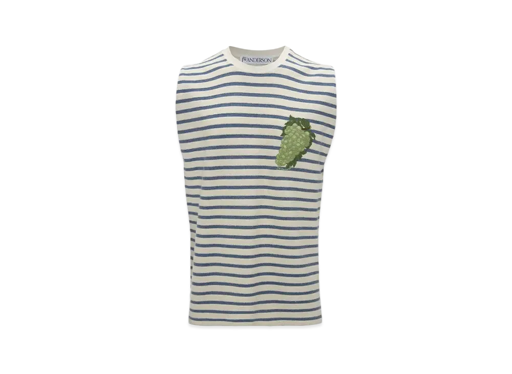 JW ANDERSON Sleeveless T-Shirt "Natural/Blue"