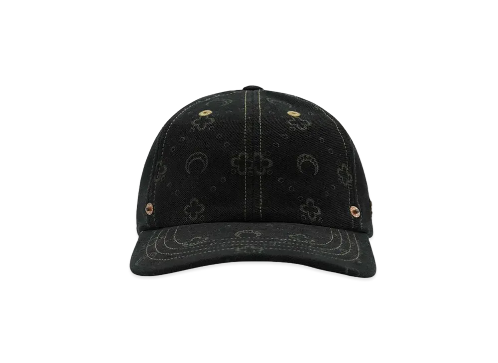 Marine Serre REGENERATED DENIM BASEBALL CAP "BLACK"