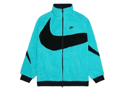 Nike Full Zip Big Swoosh Boa Jacket "Hyper Jade/Black"