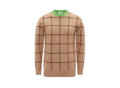 JW ANDERSON Check-Print Merino Jumper "Clay"