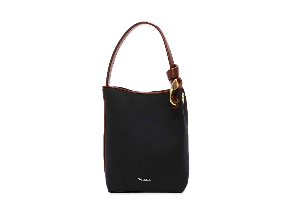 JW ANDERSON Jwa Corner Bucket - Canvas Top Handle Bag "Dark Navy"