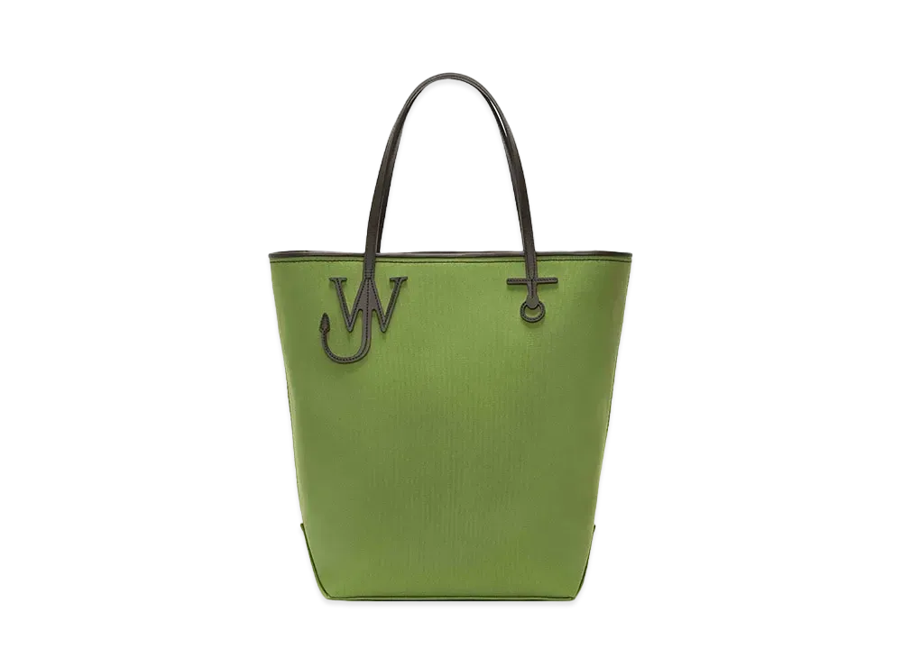 JW ANDERSON Tall Anchor Tote - Canvas Tote Bag "Green/Brown"