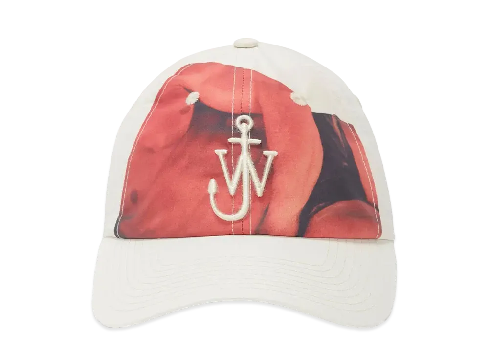 JW ANDERSON Printed Baseball Cap With Anchor Logo "Black"