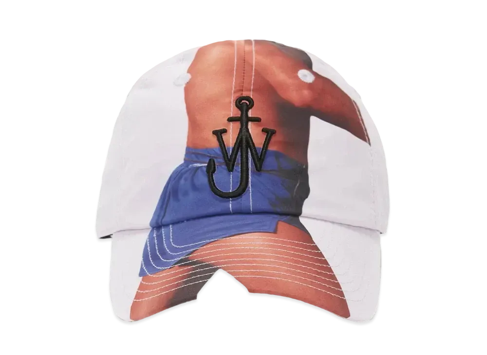 JW ANDERSON Printed Baseball Cap With Anchor Logo"Off White"