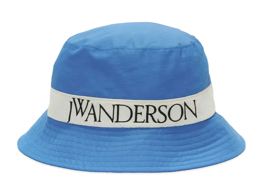 JW ANDERSON Bucket Hat With Logo "White/Blue"