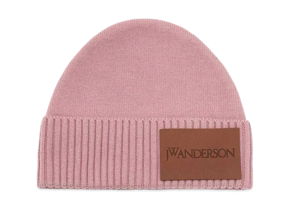 JW ANDERSON Beanie With Logo Patch "Pink"