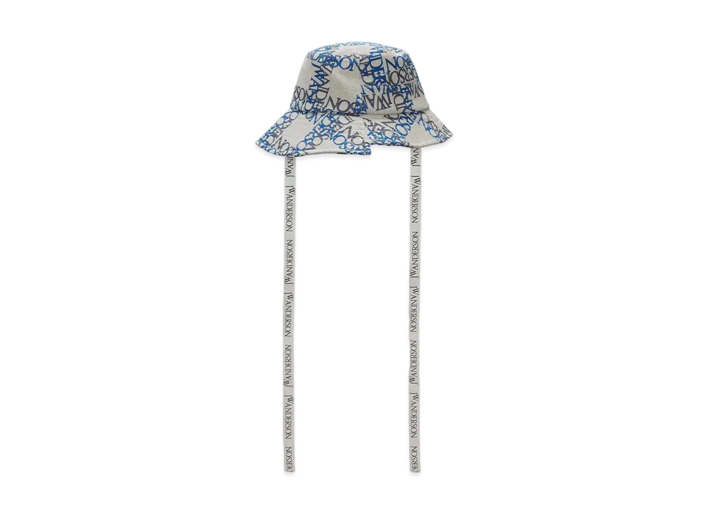 JW ANDERSON Asymmetric Bucket Hat "Off White/Blue"