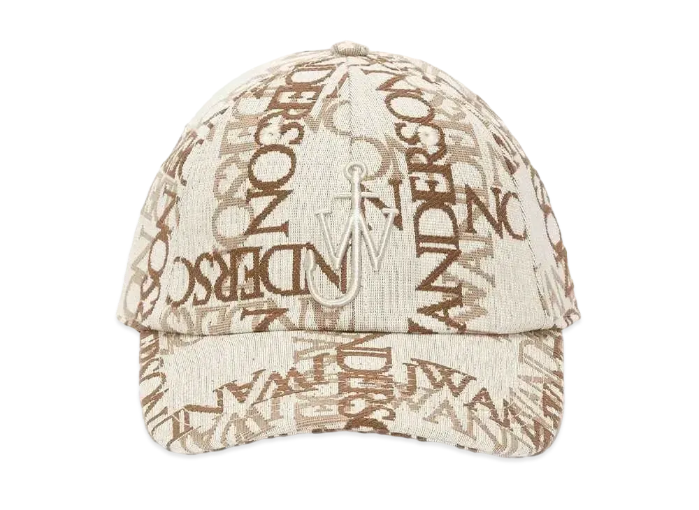 JW ANDERSON Baseball Cap With Logo Grid "Natural/Pecan"
