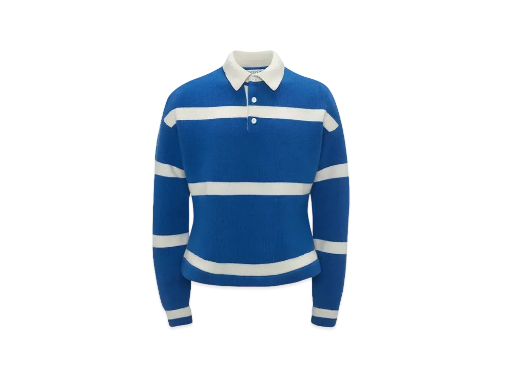 JW ANDERSON Structured Polo Top "Azure Blue"