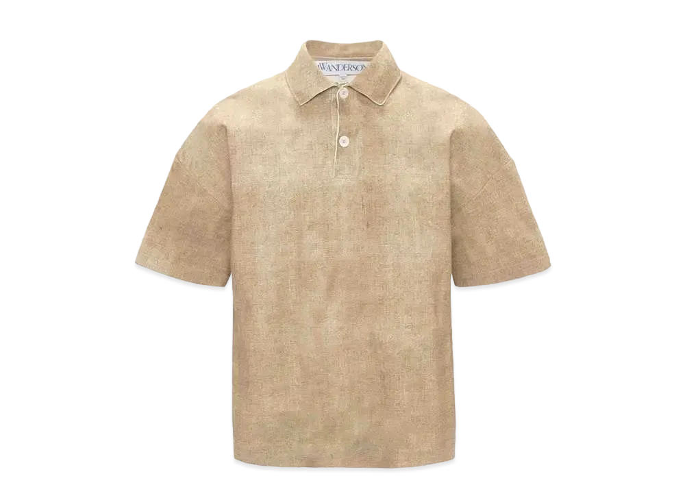 JW ANDERSON Leather Polo Shirt "Sand"