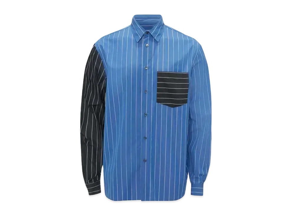 JW ANDERSON Classic Fit Patchwork Shirt "Blue/Black"