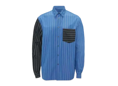 JW ANDERSON Classic Fit Patchwork Shirt "Blue/Black"