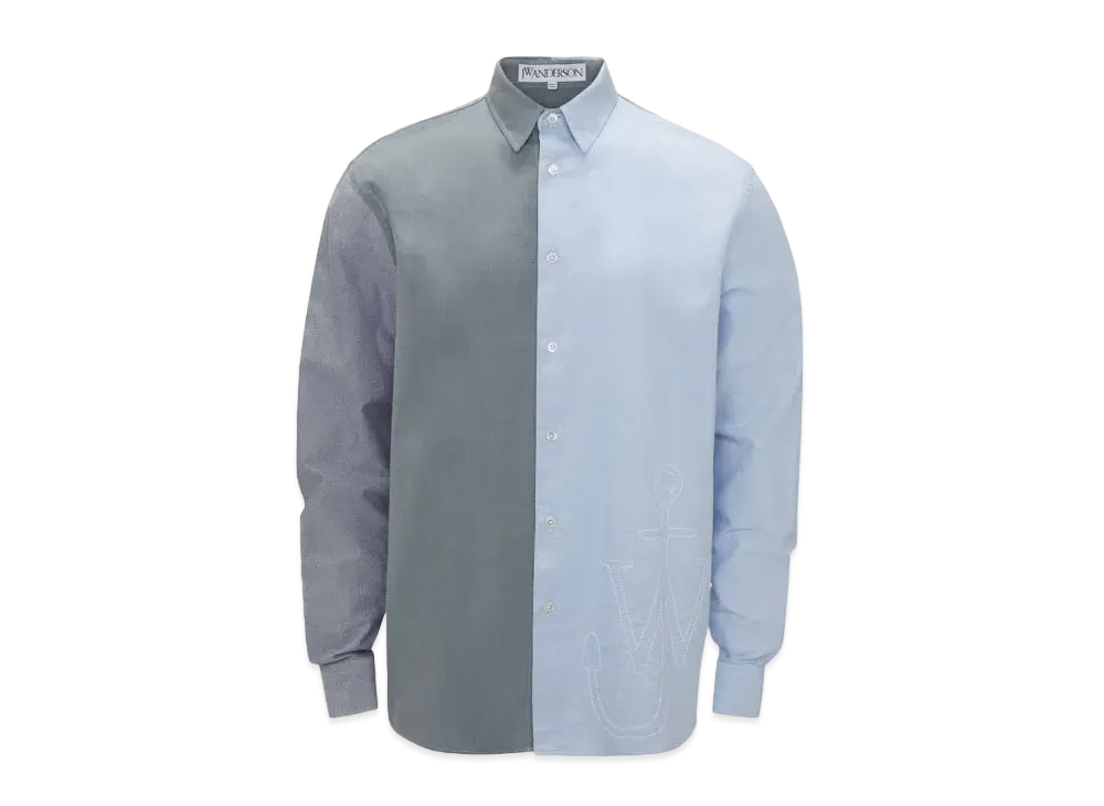 JW ANDERSON Classic Fit Patchwork Shirt "Grey"