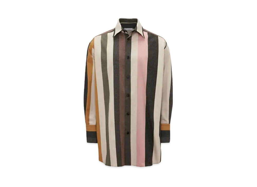 JW ANDERSON Striped Relaxed Fit Shirt "Flax/Multi"