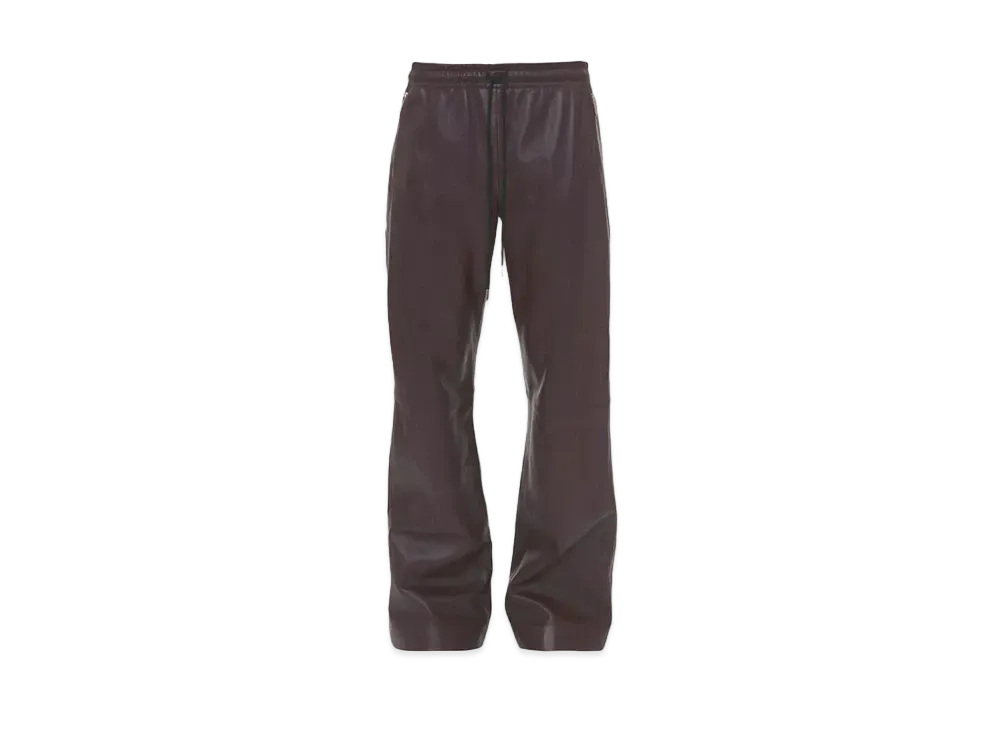 JW ANDERSON Drawstring Wide Leg Leather Trousers "Burgundy"