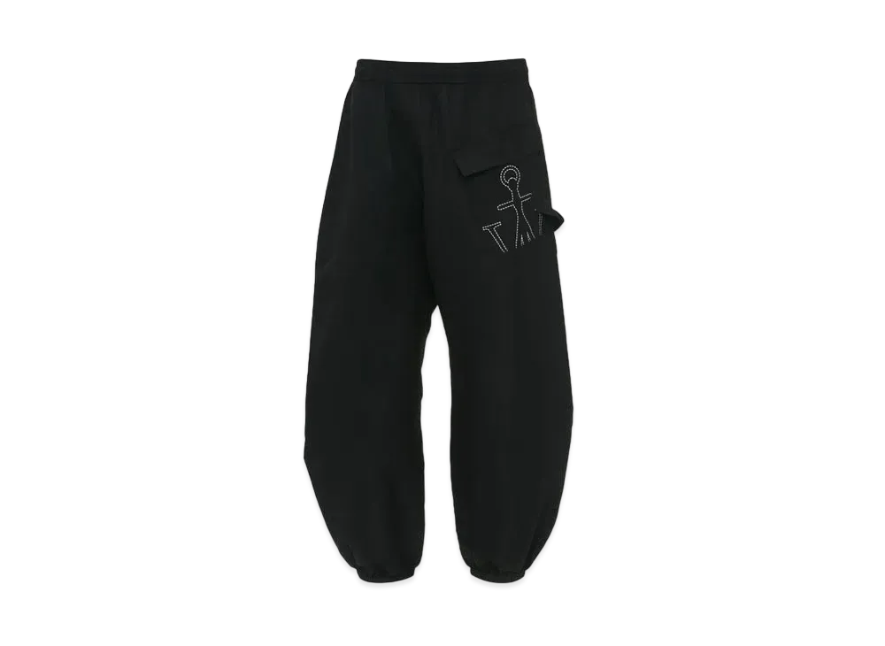 JW ANDERSON Twisted Joggers With Anchor Logo Embroidery "Black"