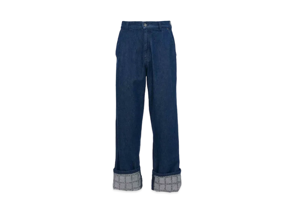 JW ANDERSON Logo Grid Turn Up Workwear Jeans "Indigo"