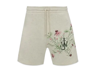 JW ANDERSON Embroidered Shorts - Pol Anglada Artwork "Oatmeal Melange"