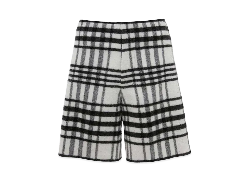 JW ANDERSON Tartan Check Wide Leg Shorts "White/Black"