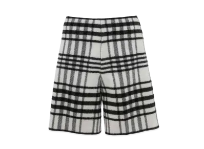 JW ANDERSON Tartan Check Wide Leg Shorts "White/Black"