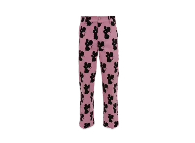 JW ANDERSON All Over Mouse Straight Leg Corduroy Trousers "Lilac/Black"