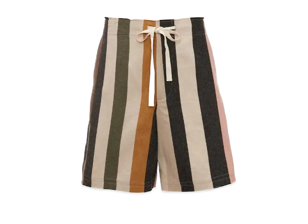 JW ANDERSON Striped Wide Leg Shorts "Flax/Multi"
