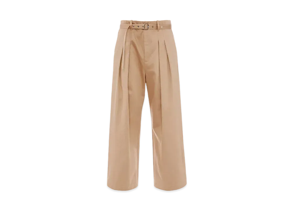 JW ANDERSON Wide Leg Pleat Front Trousers "Beige"