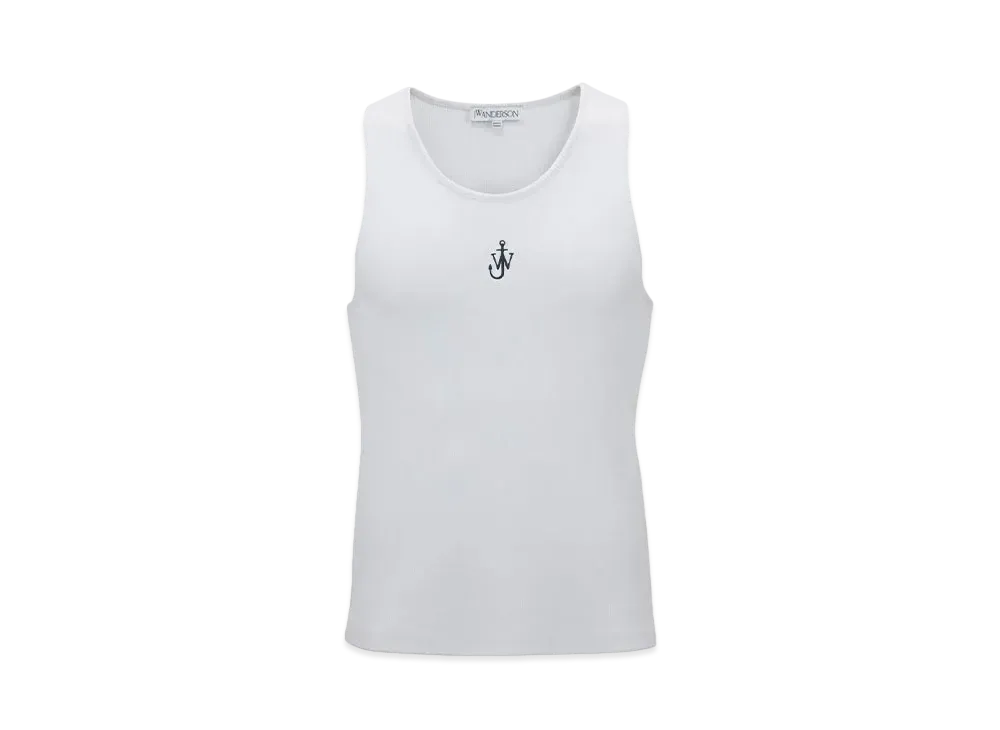 JW ANDERSON Tank Top With Anchor Logo Embroidery "White"