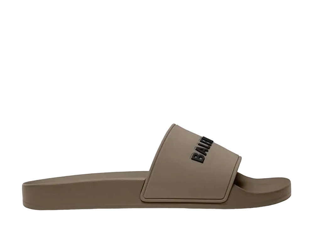 BALENCIAGA Pool Slide Sandal "Dark Beige"
