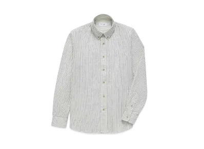 JJJJound Striped Flannel Shirt "Off White/Charcoal"