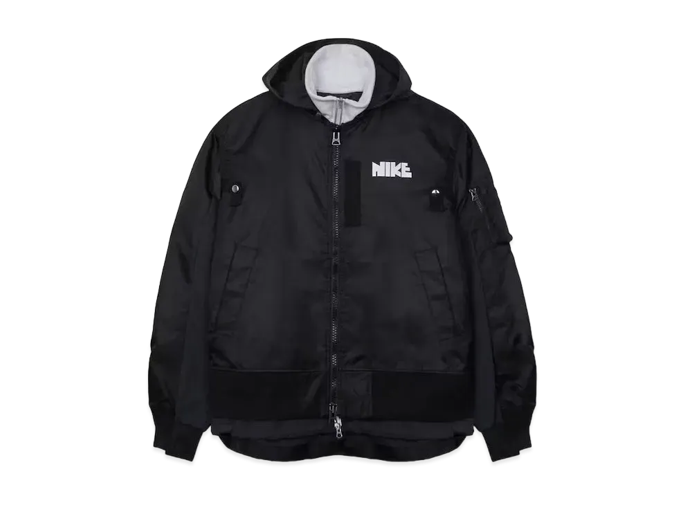 Nike x Sacai Layered Bomber Jacket (Womens) "Black"