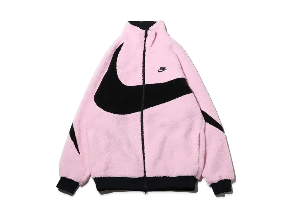 Nike Full Zip Big Swoosh Boa Jacket "Prism Pink/Black"