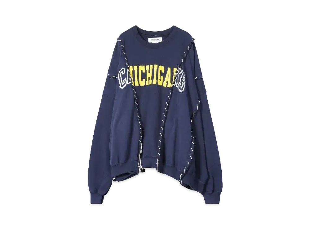 DISCOVERED HYPE DROP EXCLUSIVE LOOPING WIDE COLLEGE SWEAT "BLACK EX01"