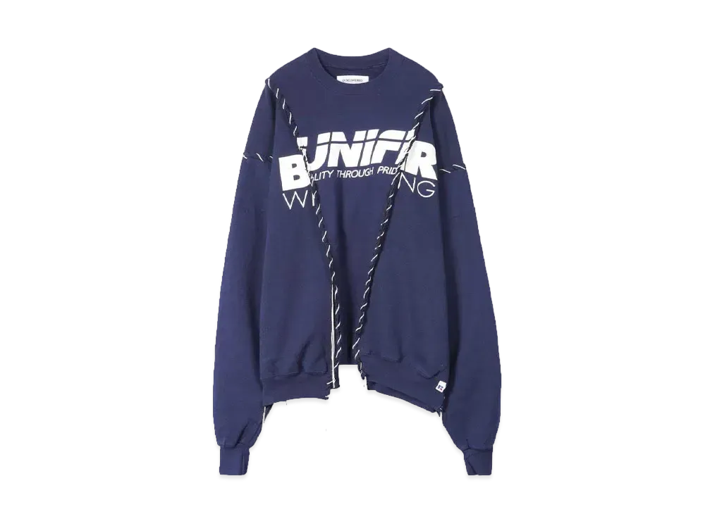 DISCOVERED HYPE DROP EXCLUSIVE LOOPING WIDE COLLEGE SWEAT "BLACK EX02"