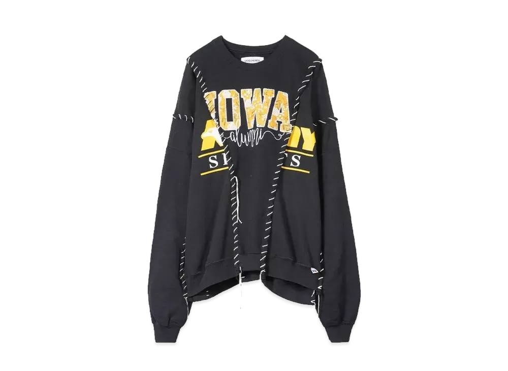 DISCOVERED HYPE DROP EXCLUSIVE LOOPING WIDE COLLEGE SWEAT "BLACK EX03"