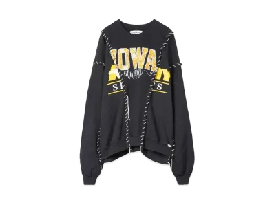 DISCOVERED HYPE DROP EXCLUSIVE LOOPING WIDE COLLEGE SWEAT "BLACK EX03"