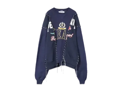 DISCOVERED HYPE DROP EXCLUSIVE LOOPING WIDE COLLEGE SWEAT "BLACK EX04"