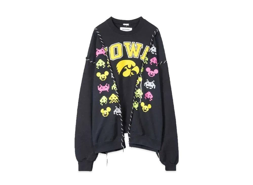 DISCOVERED HYPE DROP EXCLUSIVE LOOPING WIDE COLLEGE SWEAT "BLACK EX05"