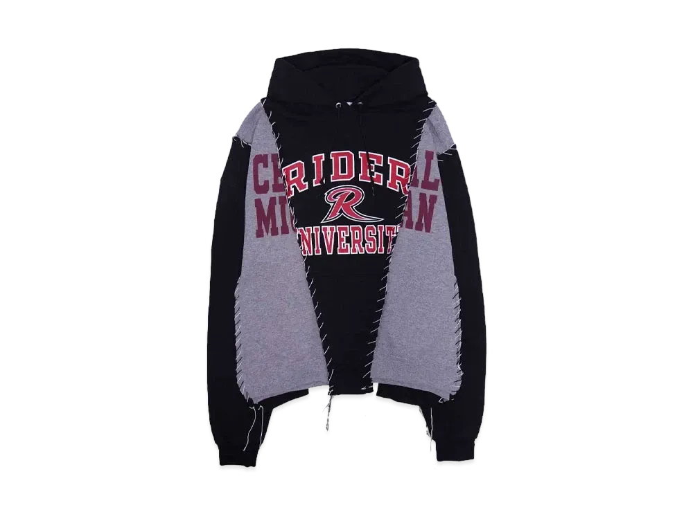 DISCOVERED HYPE DROP EXCLUSIVE LOOPING WIDE COLLEGE HOODIE "BLACK EX04"