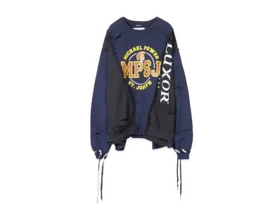 DISCOVERED HYPE DROP EXCLUSIVE WIDE DAMAGE COLLEGE SWEAT "BLACK EX01"