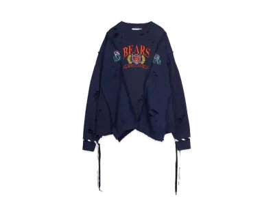 DISCOVERED HYPE DROP EXCLUSIVE WIDE DAMAGE COLLEGE SWEAT "BLACK EX10"