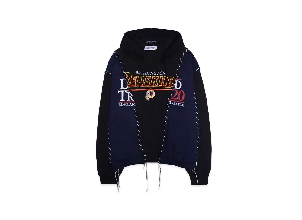 DISCOVERED HYPE DROP EXCLUSIVE LOOPING WIDE COLLEGE HOODIE "BLACK EX01"
